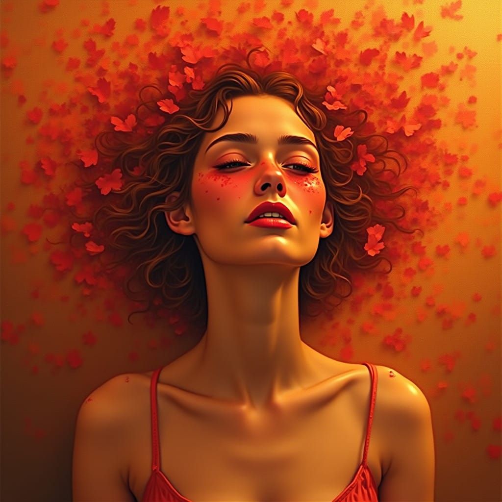 Surrealist Woman Lost in Ethereal Dreamscape