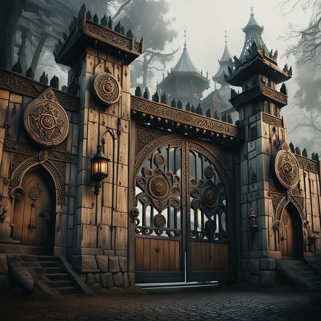 Medieval Slavic Guildhouse Entrance: Mysterious Eastern Euro...