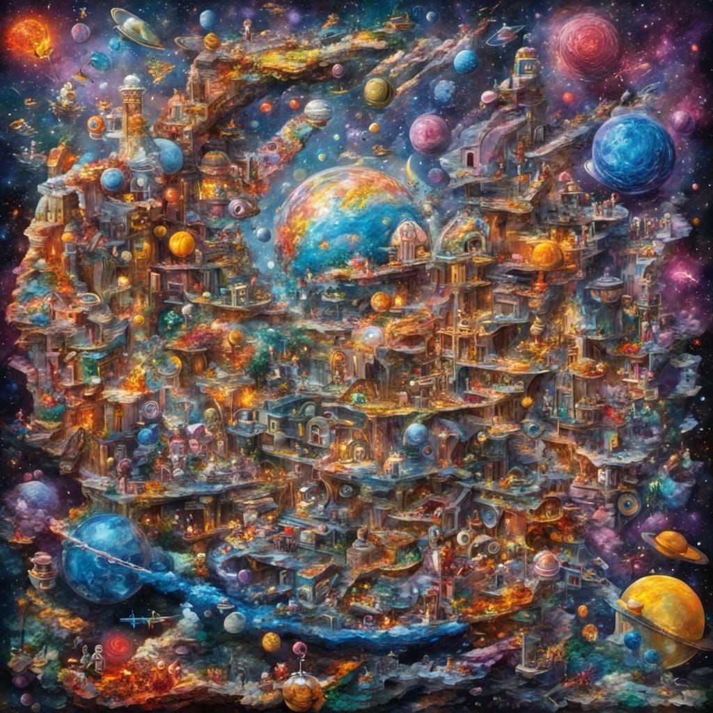 Holographic Cosmic Lego Astral Illustration