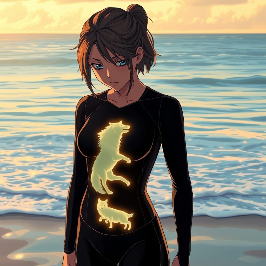 Surfer Encounters Mystical Wolf Spirits Within