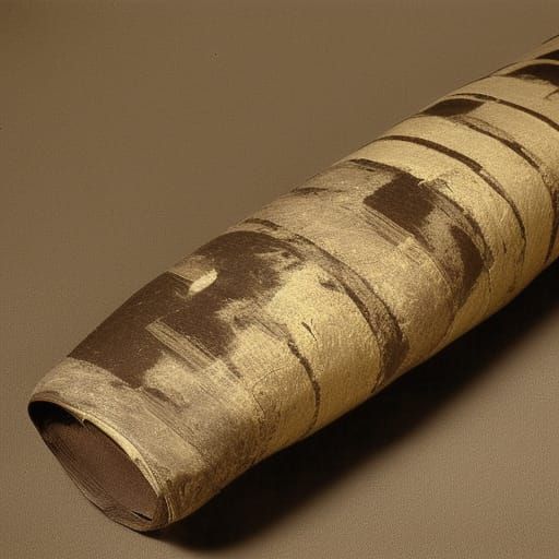 Uncovered Egyptian Cat Mummy in Vintage Photograph Style