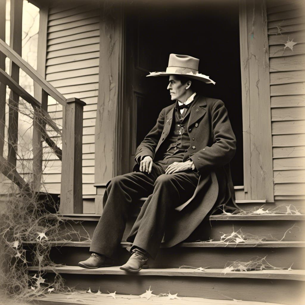 Photorealistic Sheriff Sitting on Porch