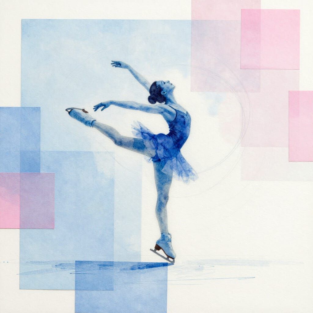 Figure Skater Collage in Soft Hues