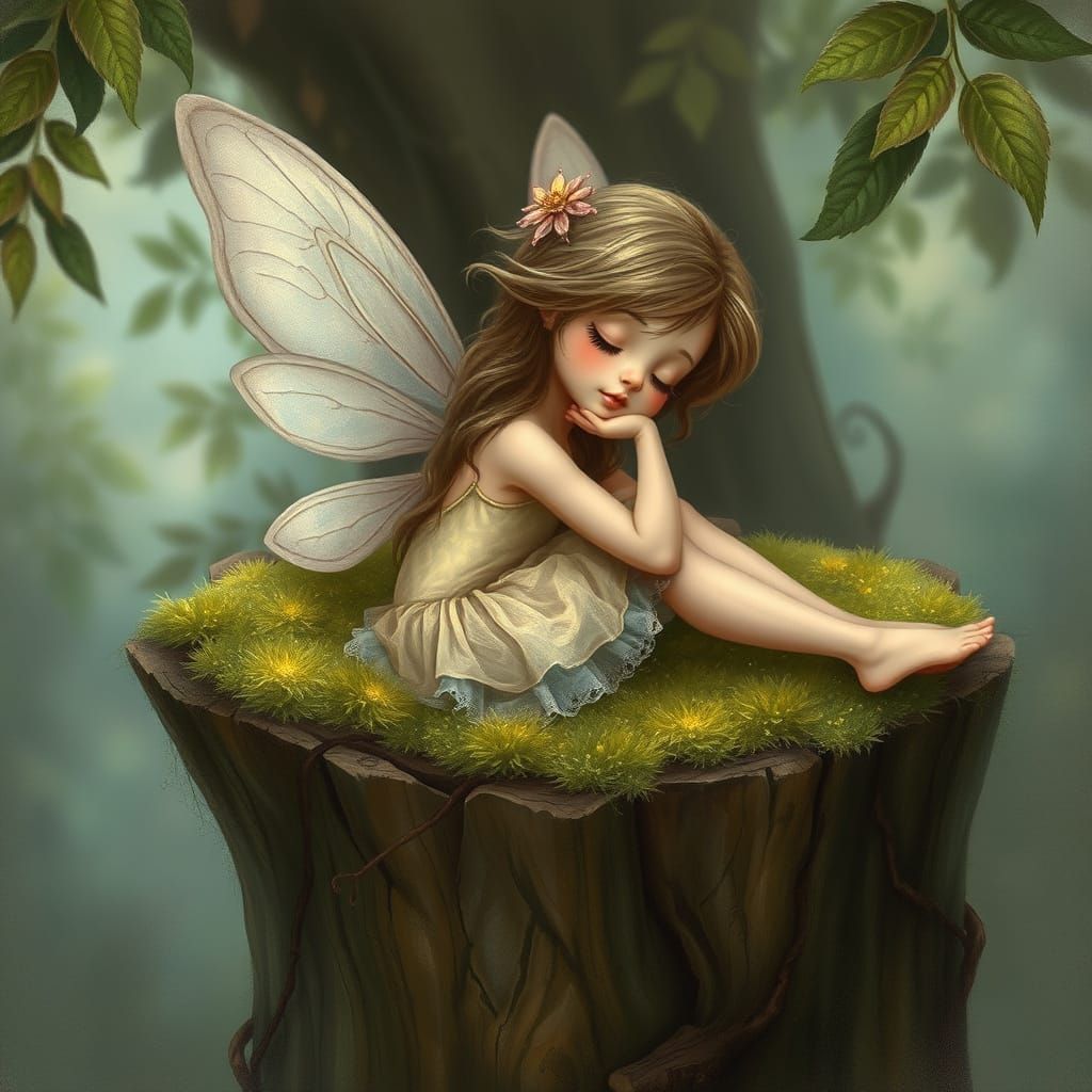 Whimsical Fairy Portrait in Soft, Ethereal Light