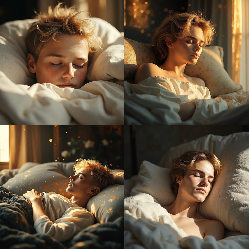 Handsome Man Sleeps Under Luxurious Bedding