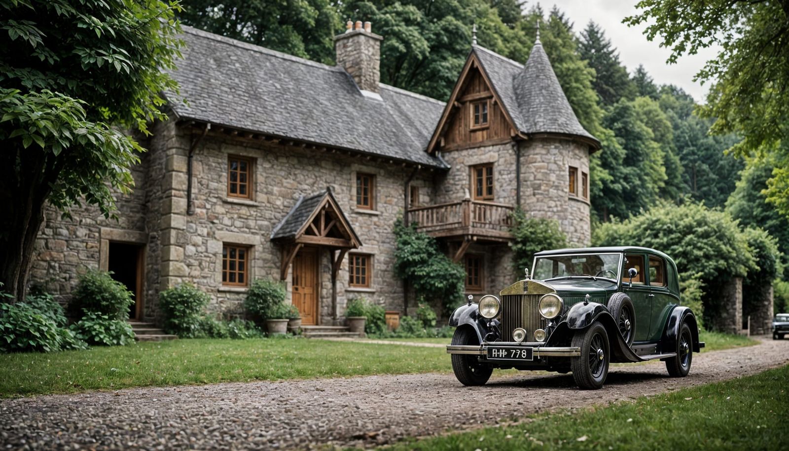 Luxurious 1920 Rolls Royce in Enchanted Forest Setting