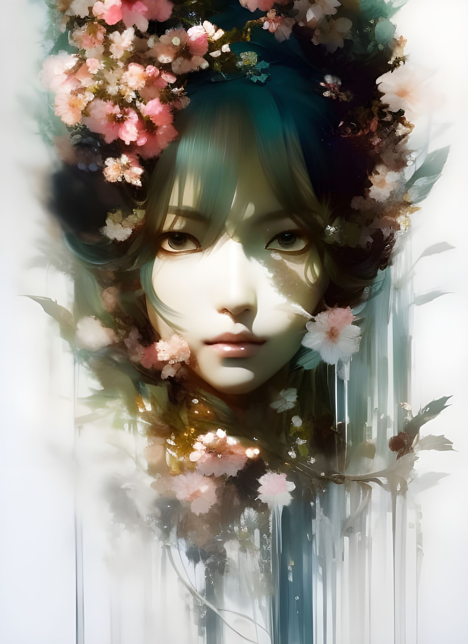 Beautiful Forest Princess Portrait in Anime Style