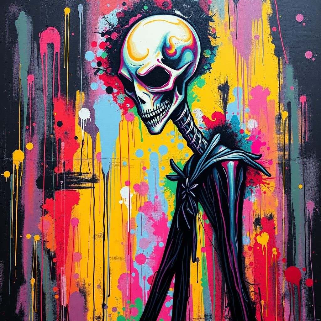 Scary Slender Man Graffiti Art