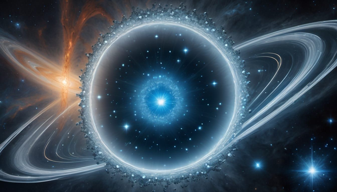 A scientifically inspired, surreal image showing the structu...