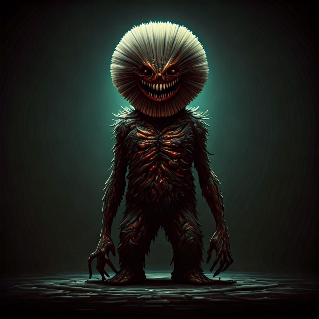 Grotesque Toothbrush Barbecue Monster Horror Artwork