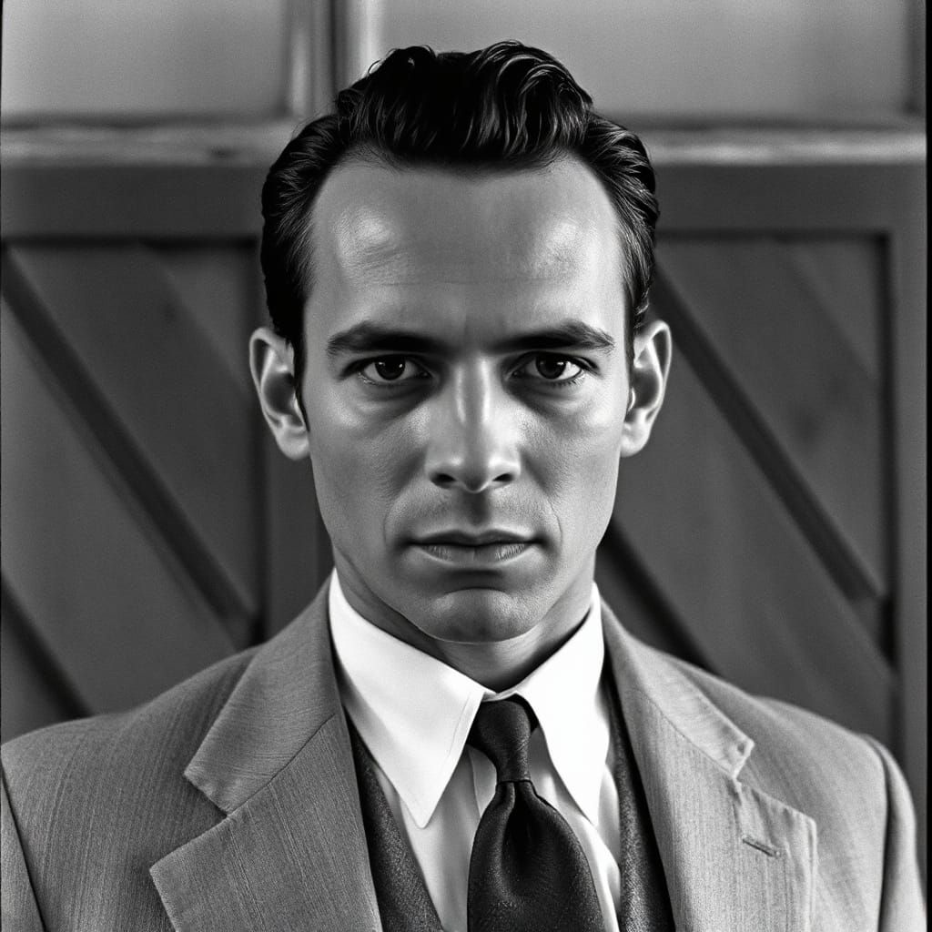 Classic Portrait in High-Contrast Black and White