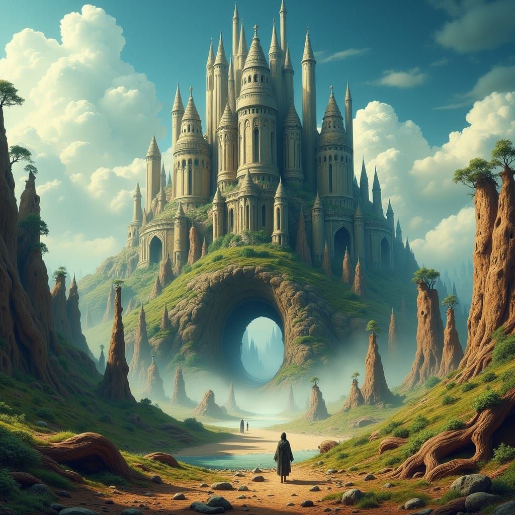 Surreal Castle in Alien World
