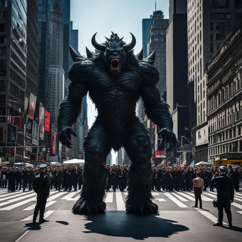 Monster in Times Square: A Gritty Realism Scene