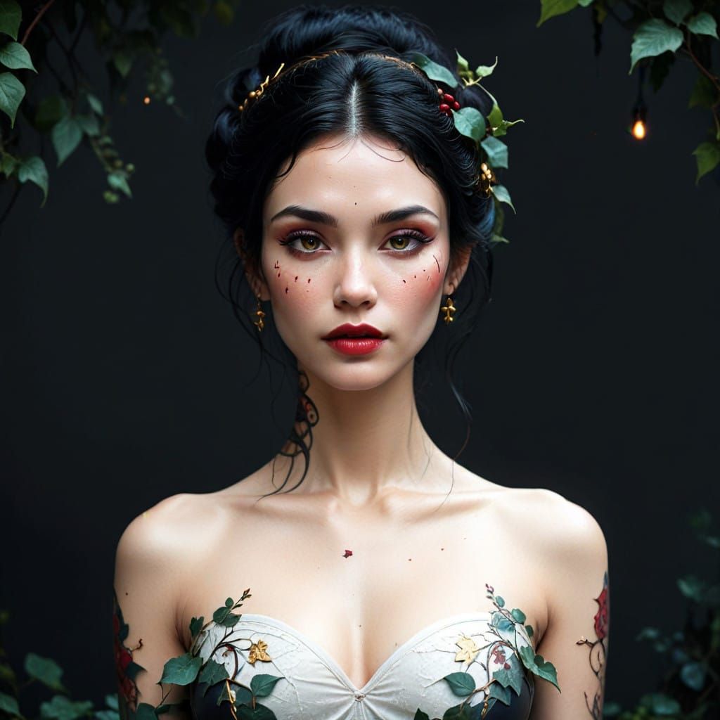Ethereal Goddess in Moonlit Garden