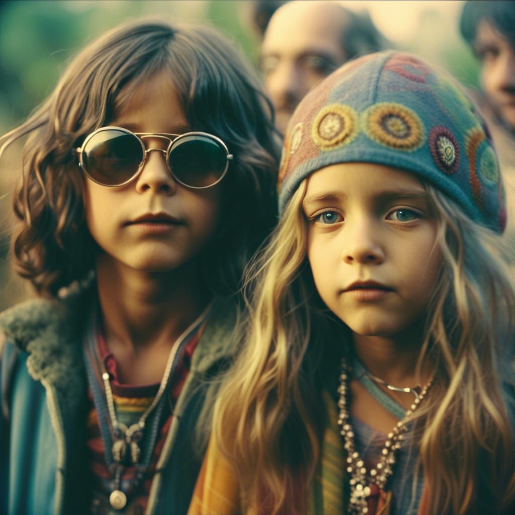 Children of Love: A Cinematic Hippy Movement Still