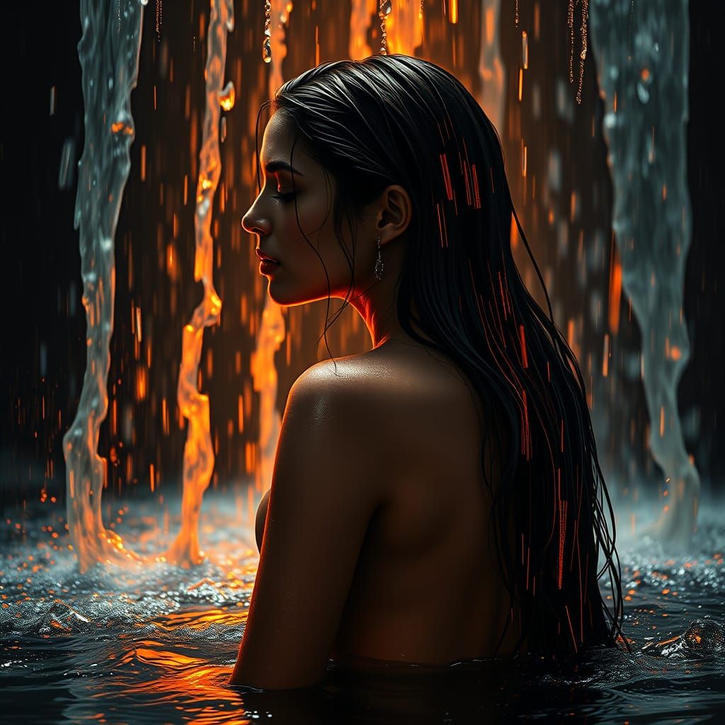 Ethereal Waterfall Goddess in Ultra-Realistic Digital Art