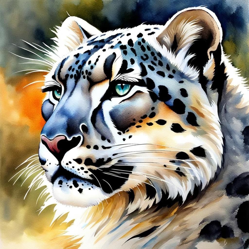 Detailed AI Image of a Snow Leopard