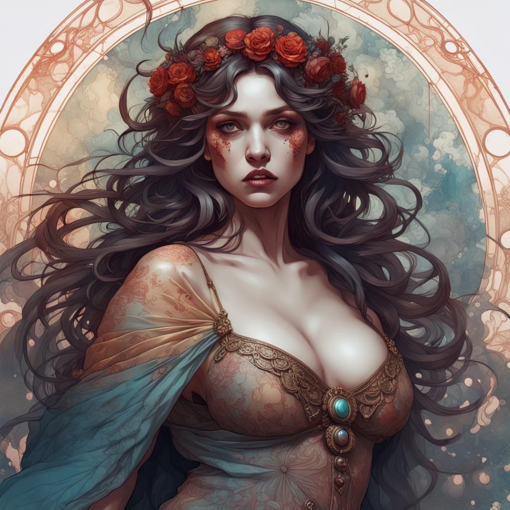 Vampire victim in ink