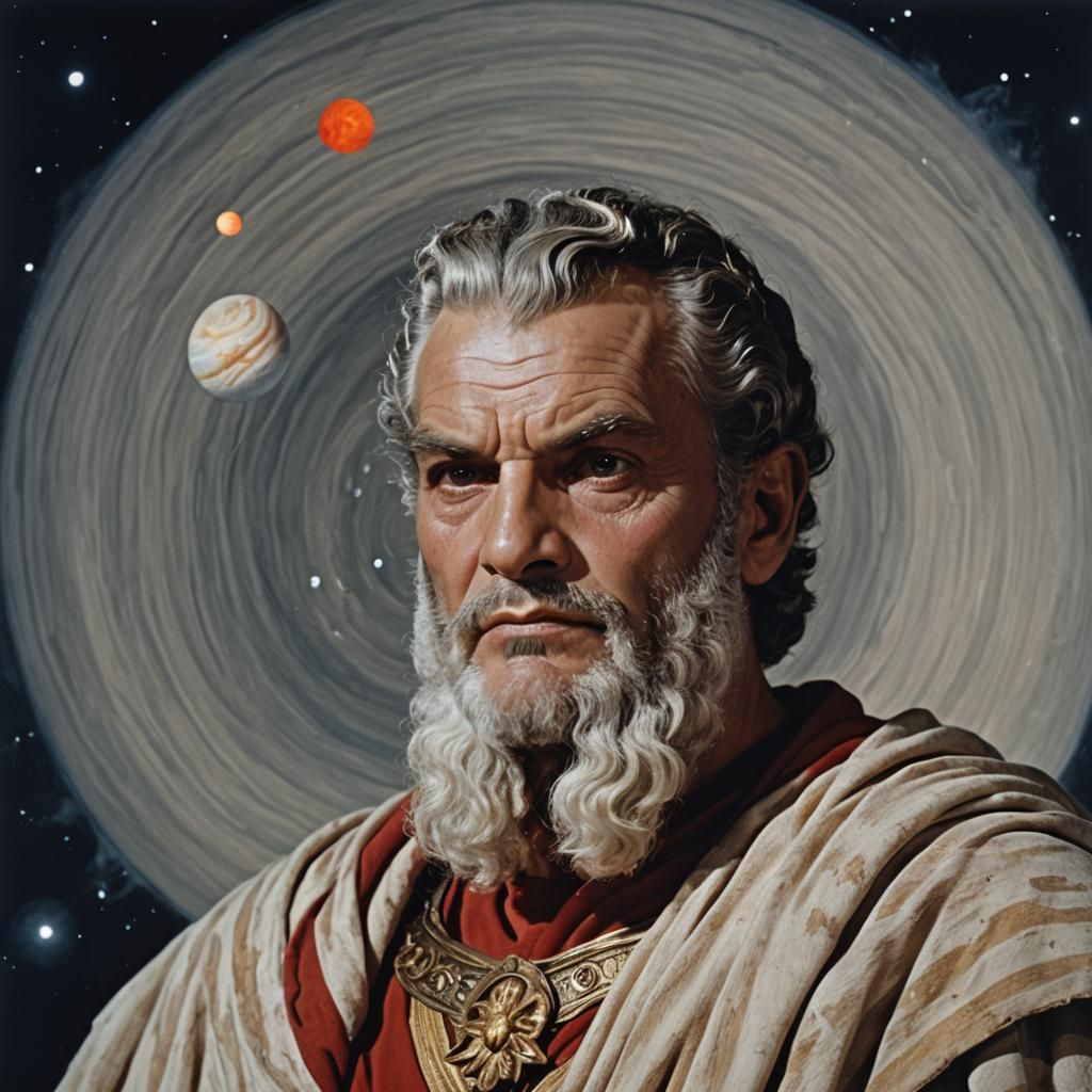 Laurence Olivier as Zeus with Jupiter in Photorealism