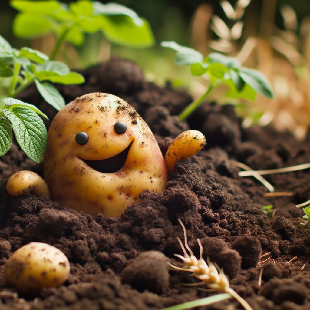 Mischief Unleashed: A Playful Potato Emerges