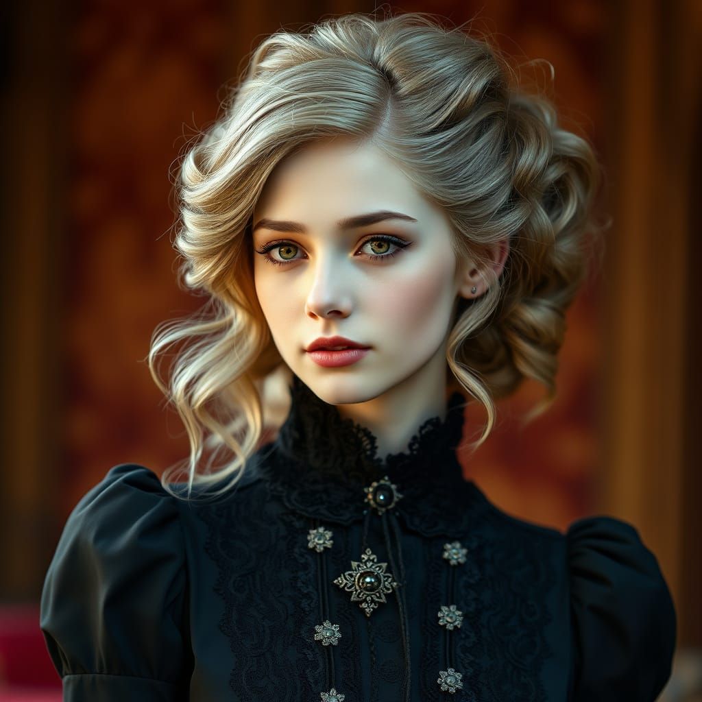 Ethereal Gothic Victorian Lady in Cinematic Style
