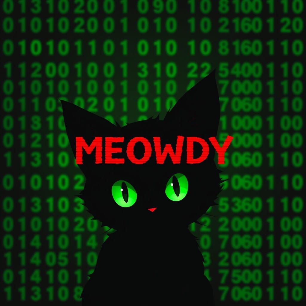 Cyberpunk Glitch Catgirl Reveals Cryptic Warning