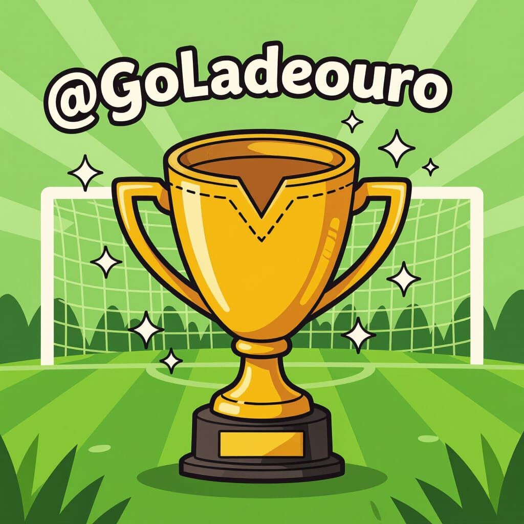 Cartoon Trophy Logo: Golden Jersey Collar with Stars