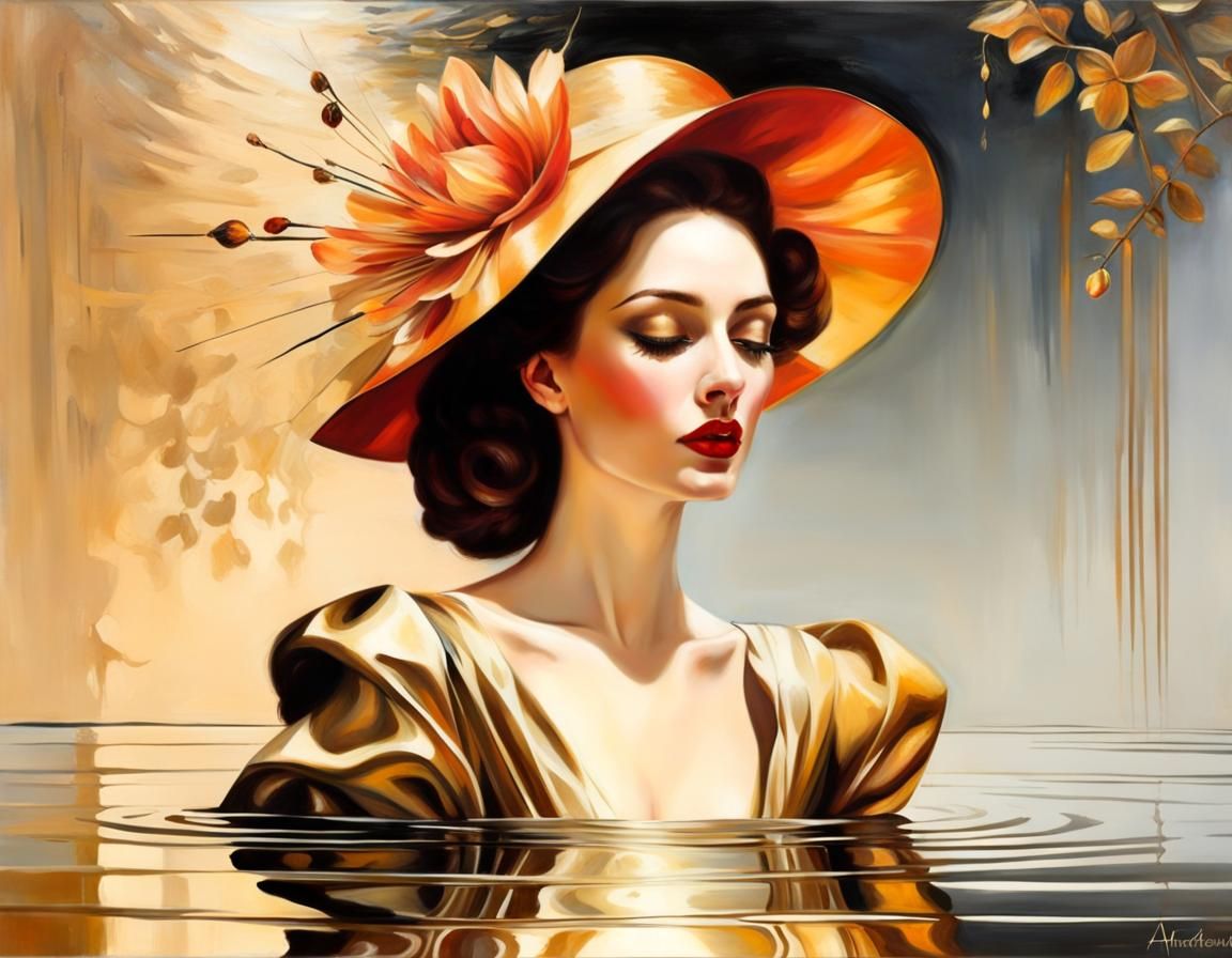 Radiant Reflection in Still Water: Figurative Art