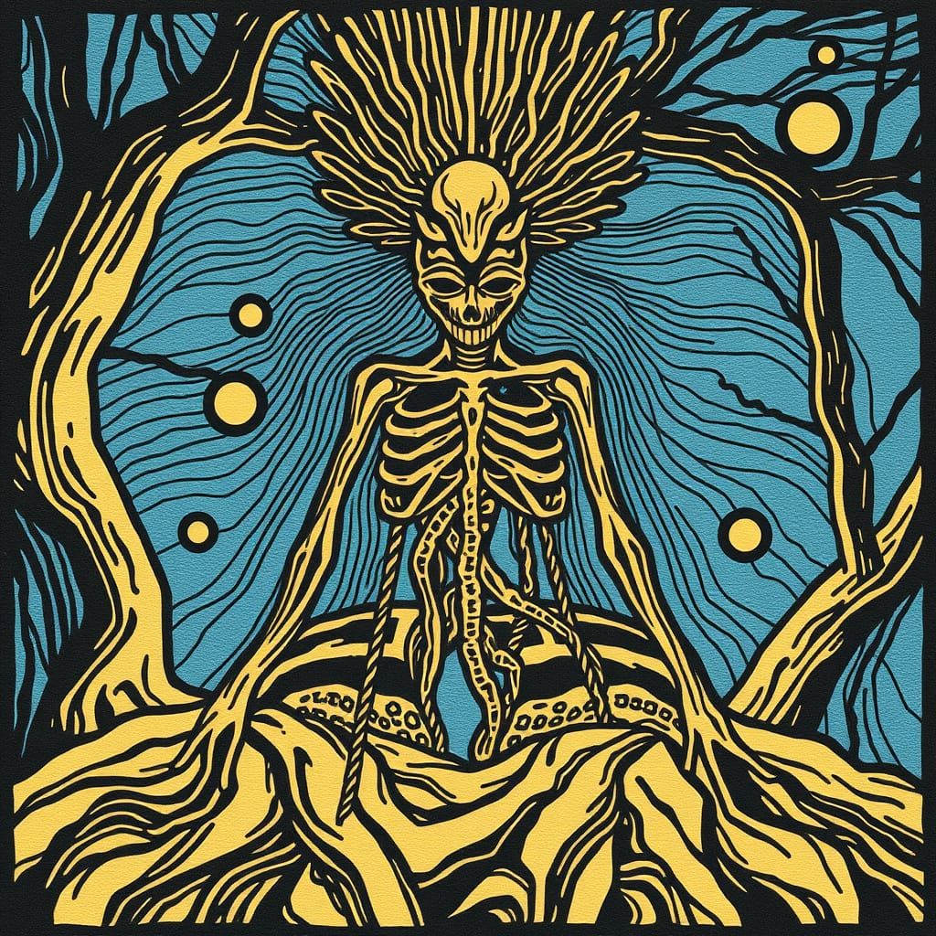 Mood-Inspired Woodcut Art in a Distressed Finish