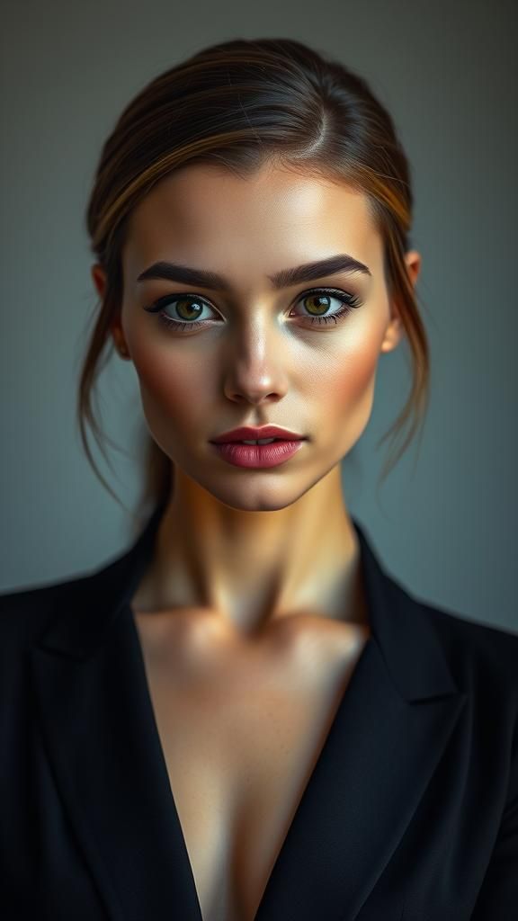 Elegant Portrait of a Gorgeous Woman in Studio Lighting