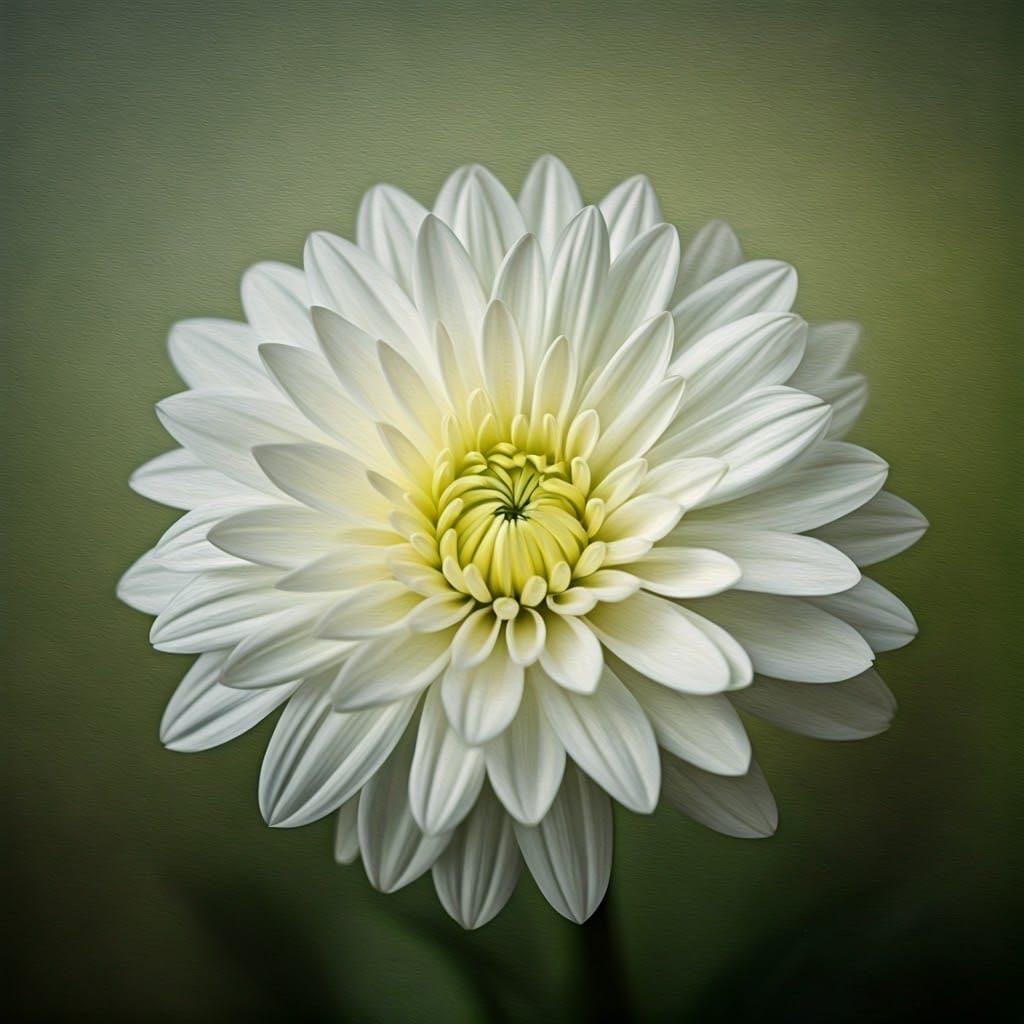 White Flower in the Style of Abstract Floral Art