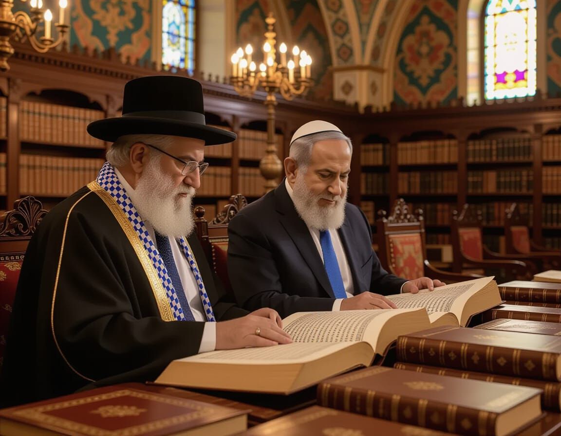 Trump and Netanyahu Study Torah in Synagogue, Jewish Realism