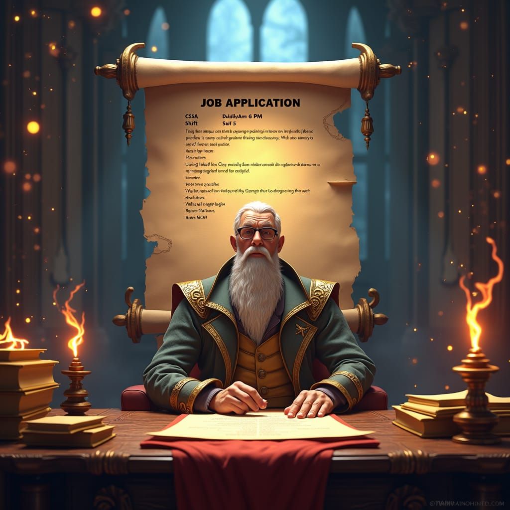 Magical Job Application Scroll Concept Art