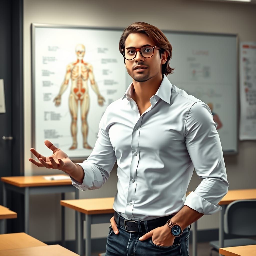 Indian Man Teaches Biology in Realist Style