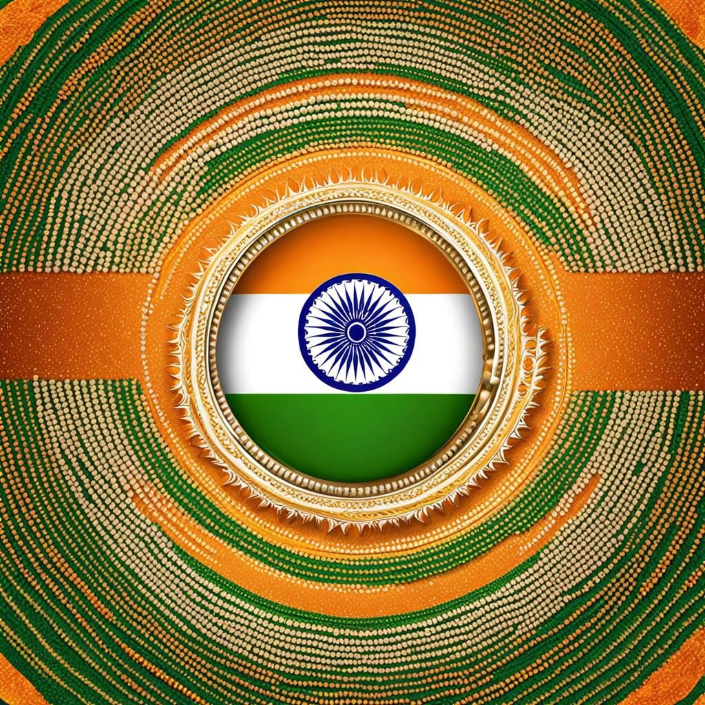 Indian Flag Republic Day Art with Ashok Chakra
