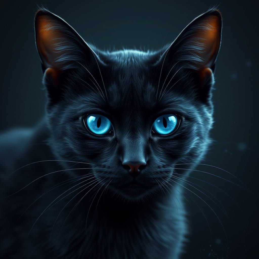 Mystical Feline in Vibrant Dreamscape