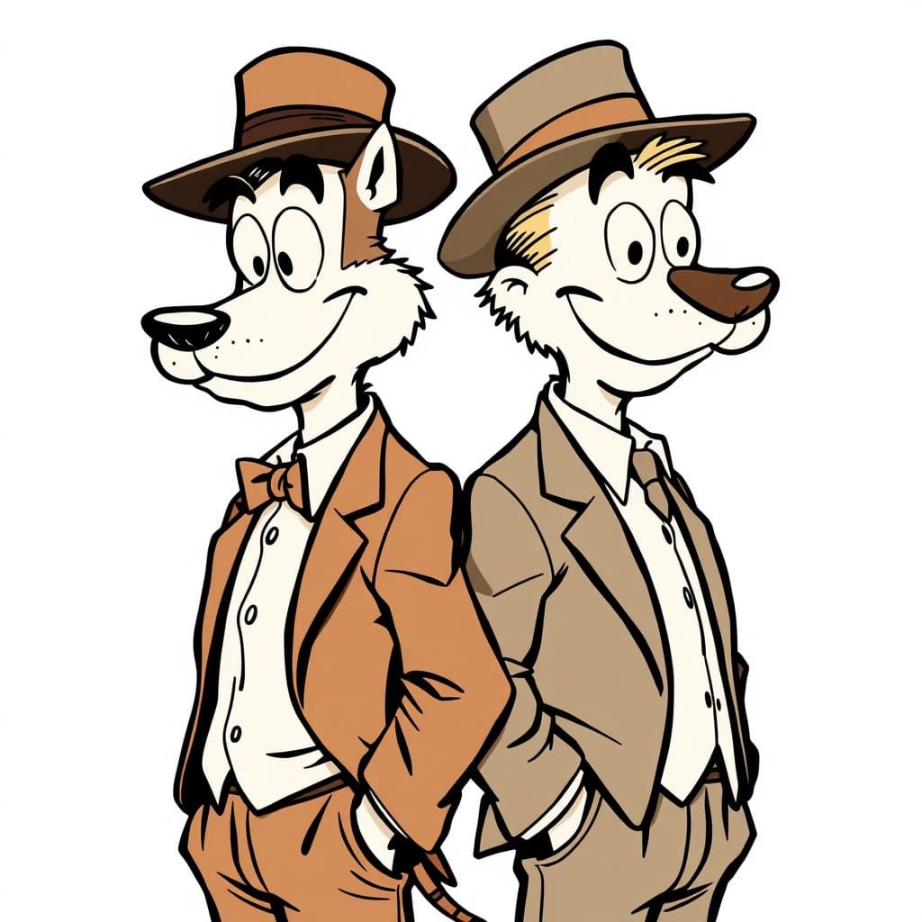 Mutt and Jeff in Vintage Cartoon Style