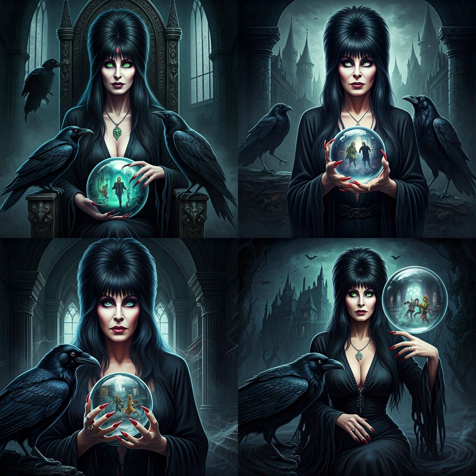 Elvira, Mistress of the Dark, with Crystal Ball