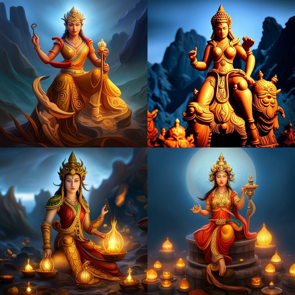 Manjusri Bodhisattva: Detailed Matte Painting