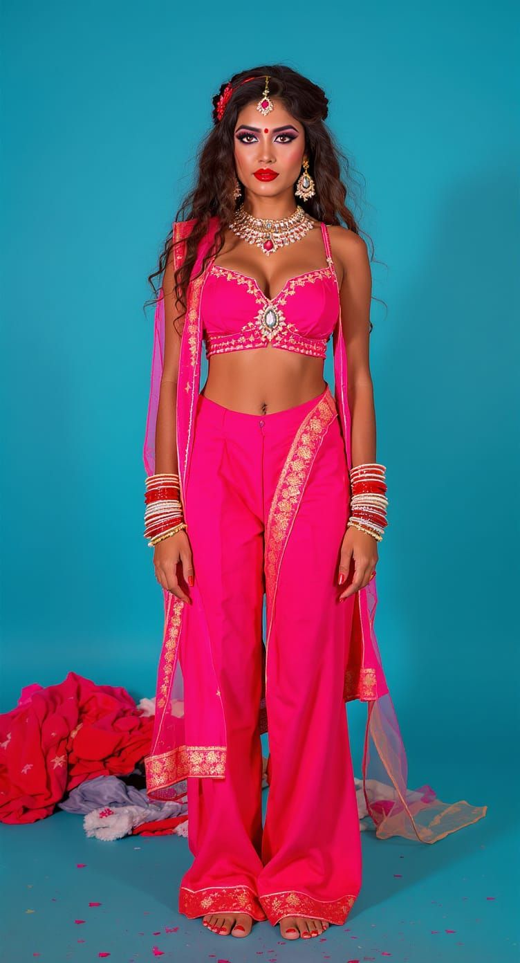 Expressive Portrait with Traditional Jewelry in Art Nouveau ...