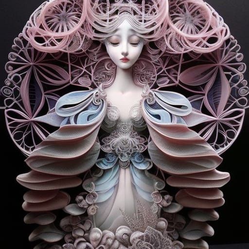 Baroque Fractal Lady: 3D Rendered Princess Andromeda