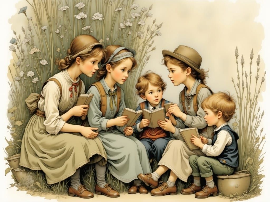 Grandchildren's Birthday Serenade: A Storybook Scene