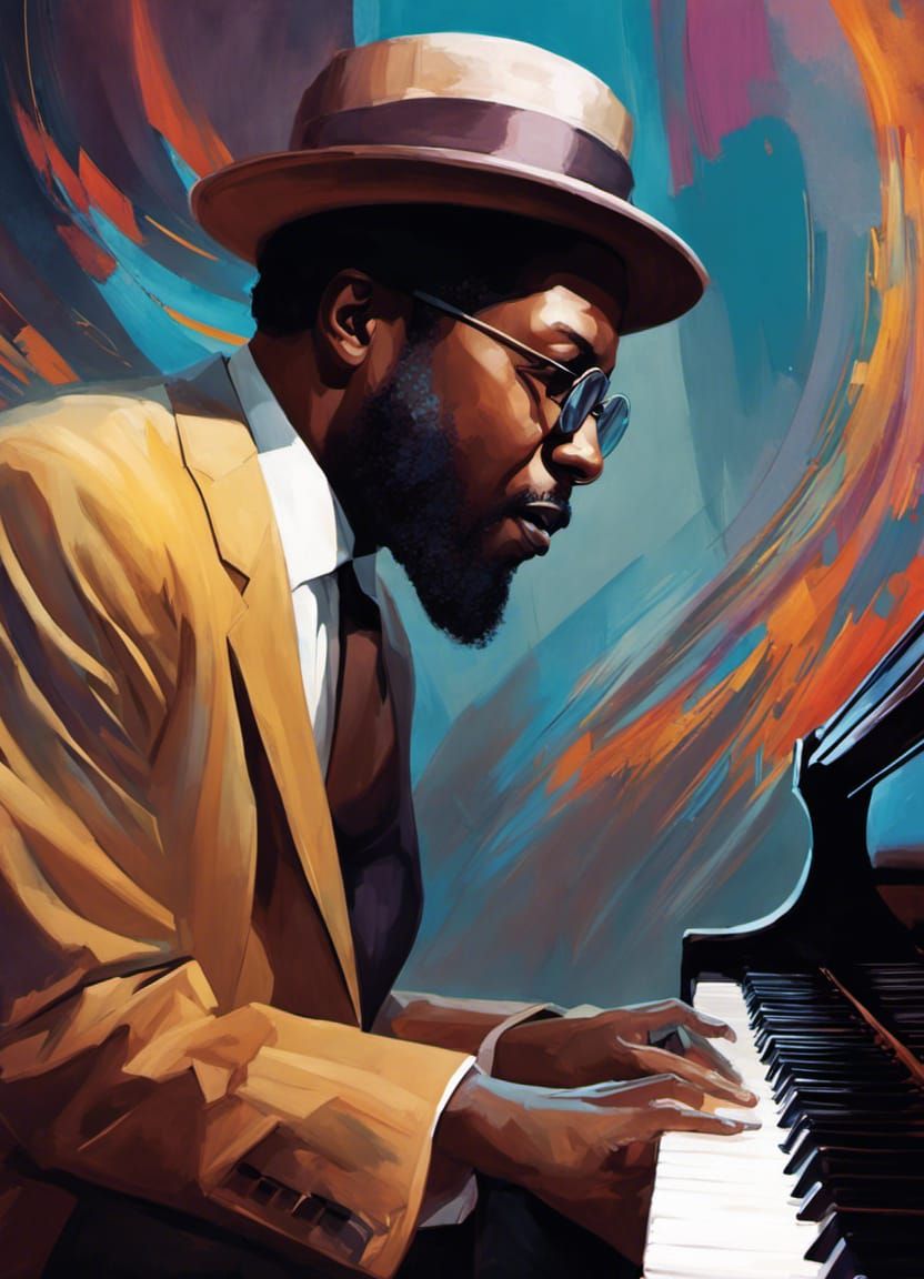 Thelonious Monk Portrait in Hyperdetailed Style