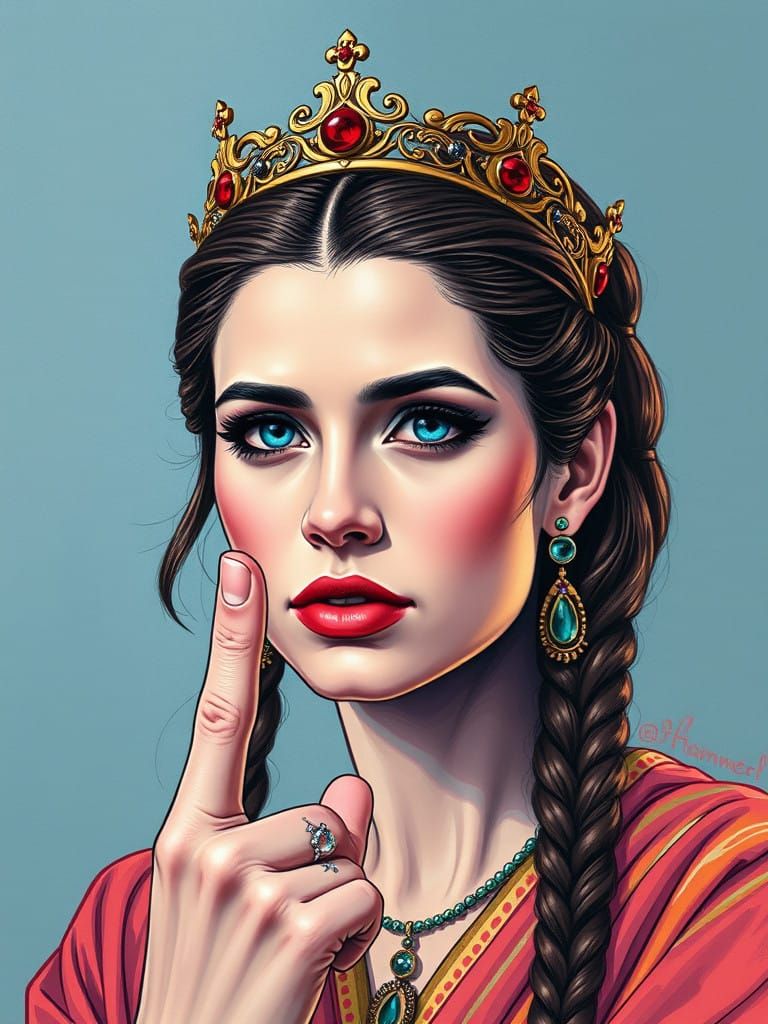 Feminist Princess Leia Portrait in Cyberpunk Style