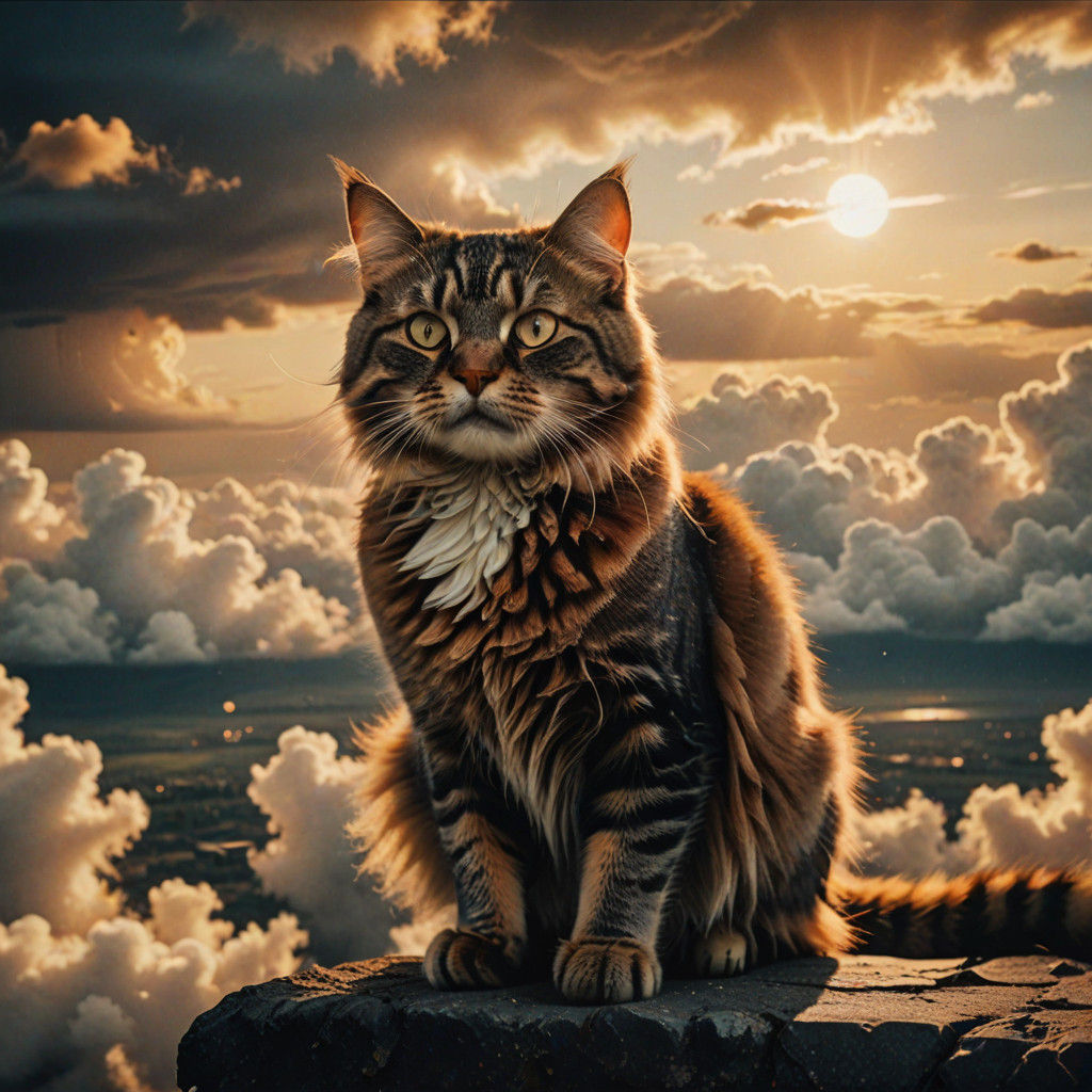 Golden Hour Feline Ascension