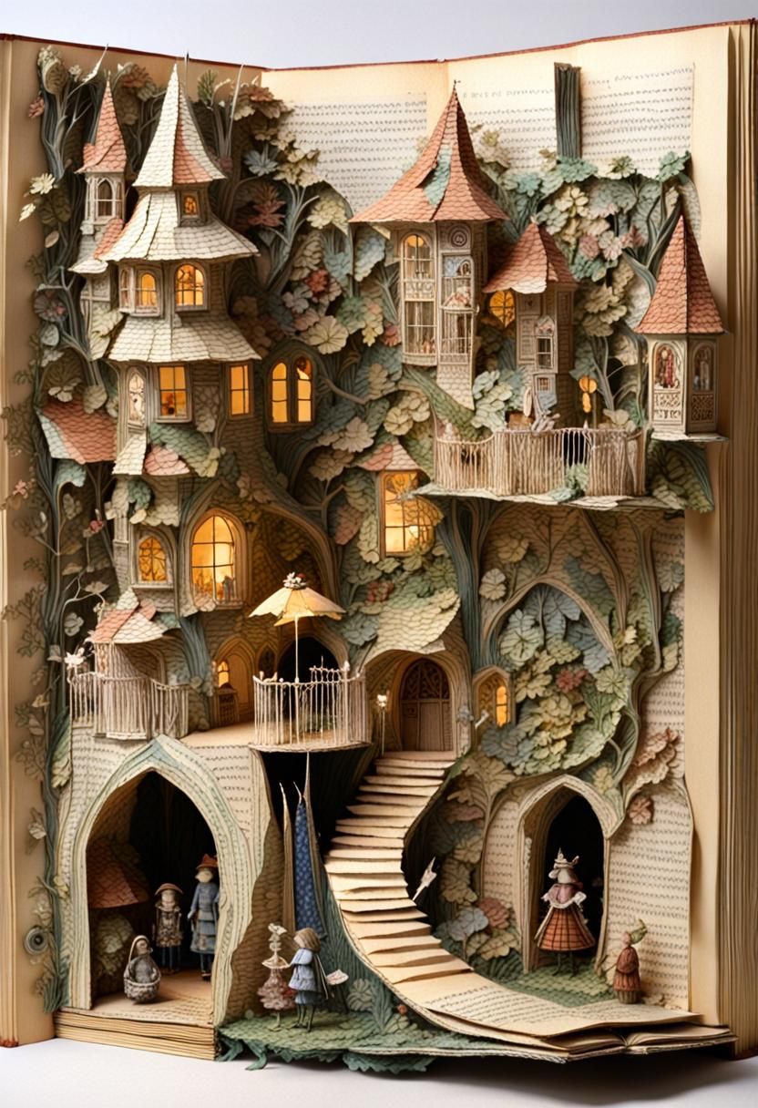 Fairy Tale Reading Room: 3D Book Sculpture