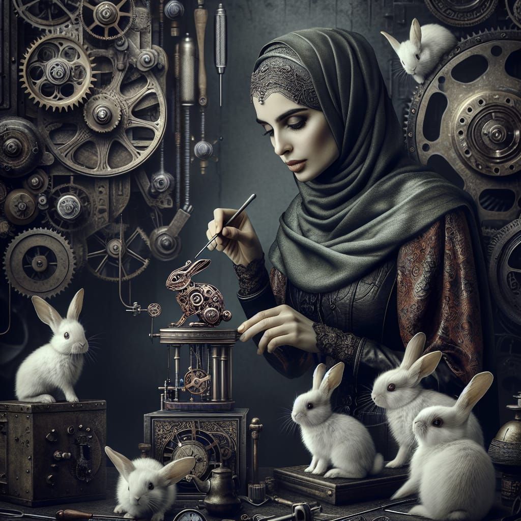 Steampunk Tinkerer Creates Clockwork Bunny in Gothic Art Sty...