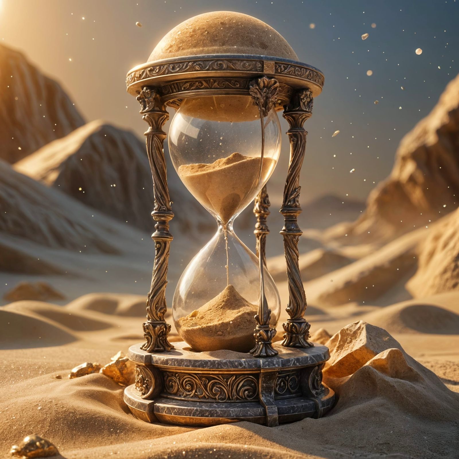 Enchanted Crystal Hourglass with Glowing Sand
