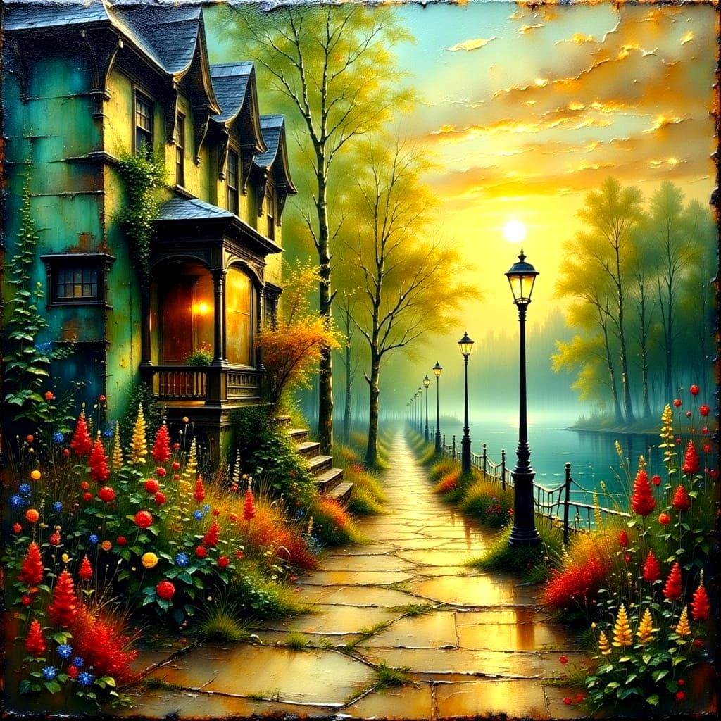 Abandoned Garden in Twilight, New York