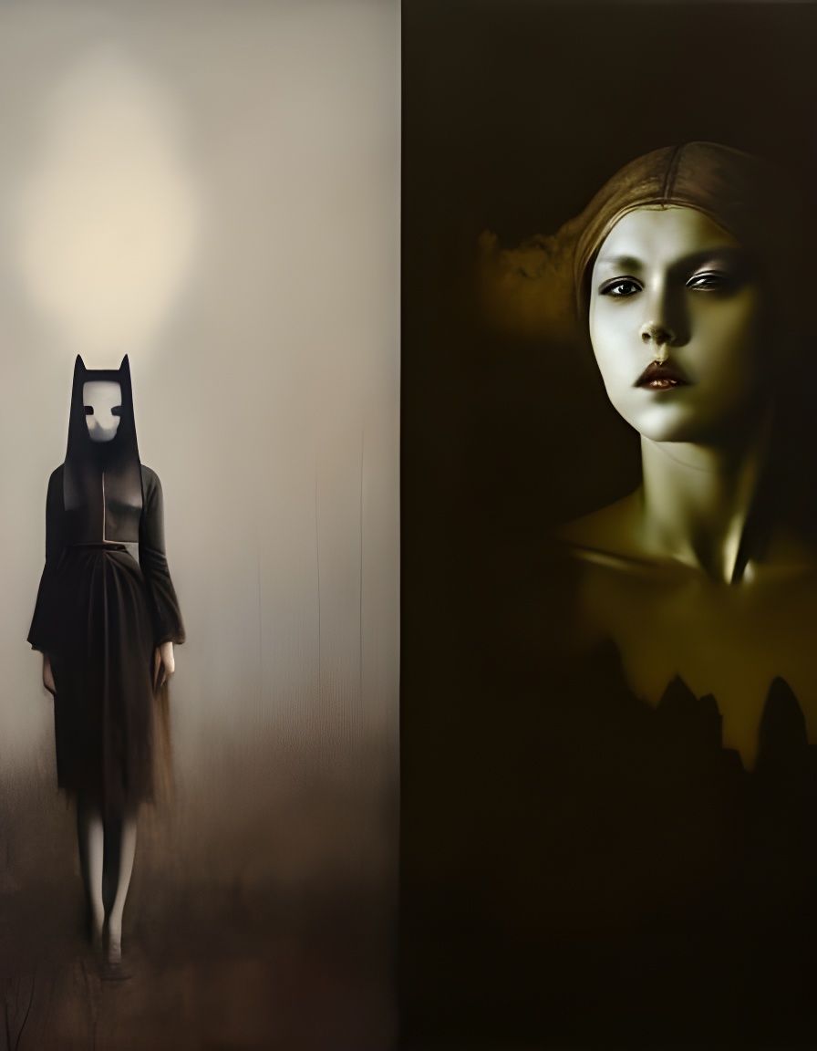 Dramatic Dark Portrait in High-Fashion Style